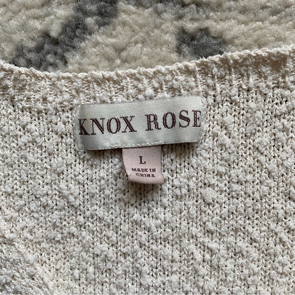 Knox Rose Sweater V-Neck Pink & Cream Size Large - Picture 5 of 9